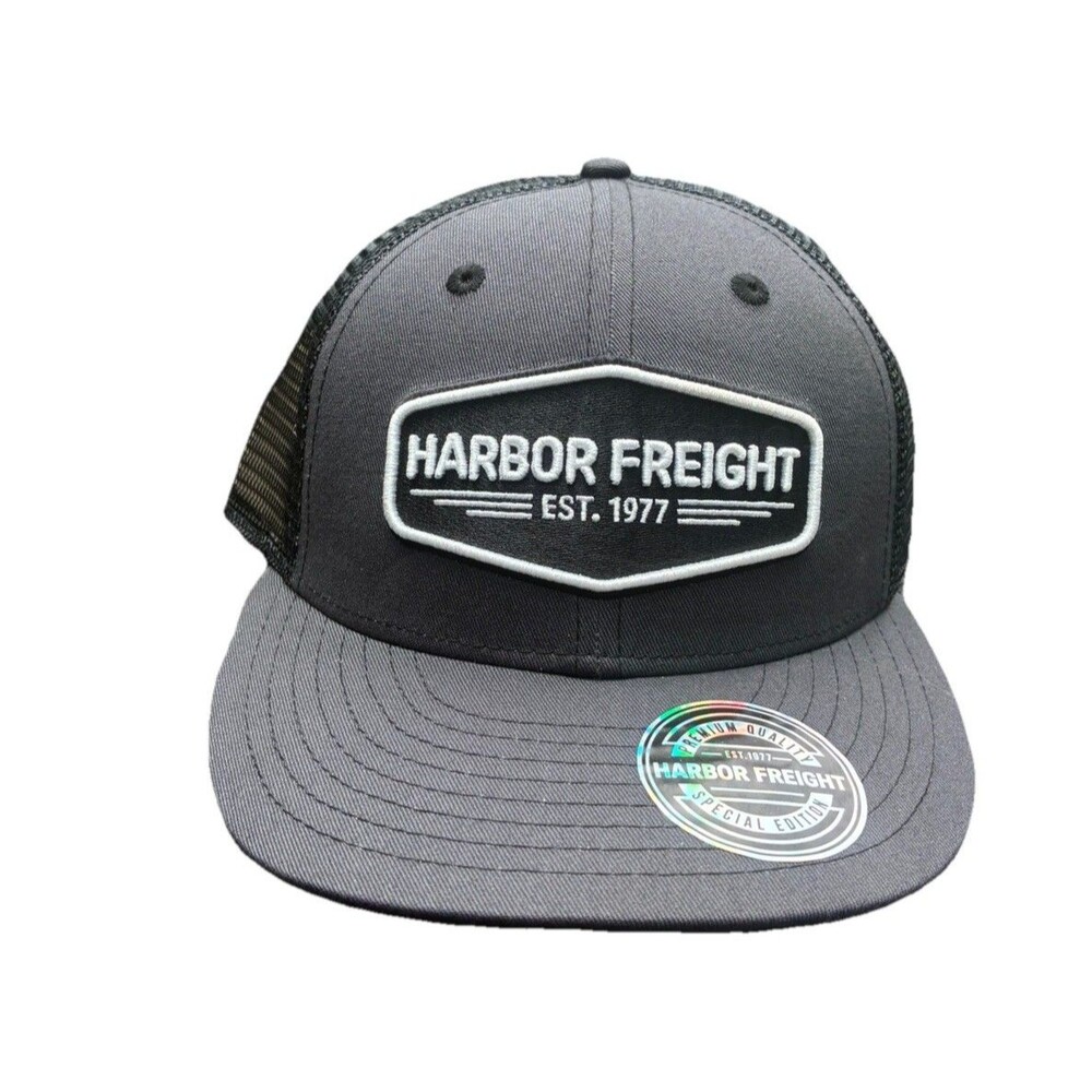 Special Edition Harbor Freight Trucker Hat Charcoal Gray Snapback Cap Premium